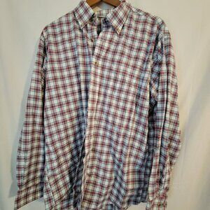 Men's L.L. Bean Long Sleeve Red Plaid Traditional Fit L Shirt